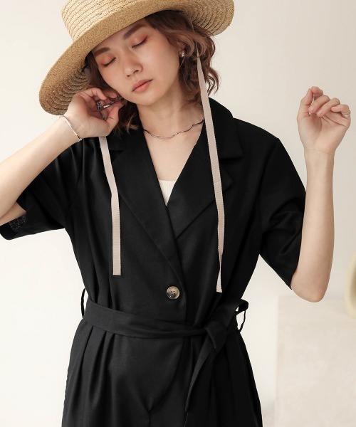 Bab(バブ)の「【WEB限定】コットンリネンオールインワン(サロペット/オーバーオール・レディース・ブラック/ベージュ/ホワイト系その他・38)」の21枚目の写真