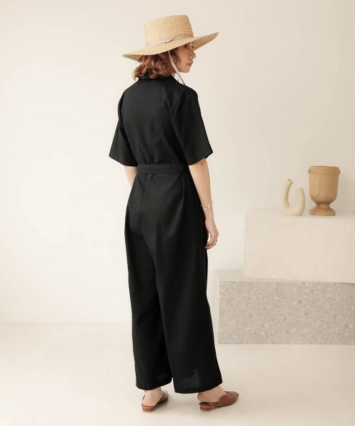 Bab(バブ)の「【WEB限定】コットンリネンオールインワン(サロペット/オーバーオール・レディース・ブラック/ベージュ/ホワイト系その他・38)」の11枚目の写真