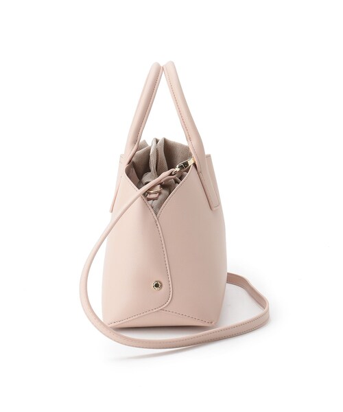 index（インデックス）の「◆巾着付ミニボストン（ボストンバッグ・レディース・ライトグレー/オフホワイト/ベビーピンク・00）」の6枚目の写真