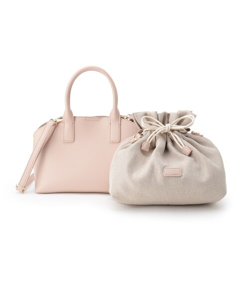 index（インデックス）の「◆巾着付ミニボストン（ボストンバッグ・レディース・ライトグレー/オフホワイト/ベビーピンク・00）」の15枚目の写真