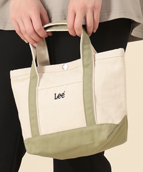 Lee（リー）の「【Lee/リー】ブランドロゴ キャンバスミニトートバッグ（トートバッグ・レディース・ホワイト×グリーン/ホワイト×ブルー/ホワイト×グレー/ホワイト×イエロー/キナリ・FREE）」の2枚目の写真