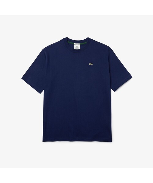 LACOSTE L!VE（ラコステライブ）の「LACOSTE L!VEメタルバッジTシャツ（Tシャツ/カットソー・メンズ・ホワイト/ダークブルー/ピンク・M/S/XS/L）」の3枚目の写真
