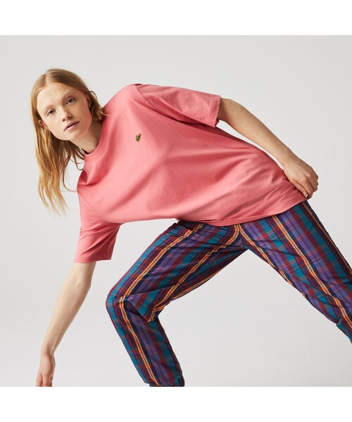 LACOSTE L!VE（ラコステライブ）の「LACOSTE L!VEメタルバッジTシャツ（Tシャツ/カットソー・メンズ・ホワイト/ダークブルー/ピンク・M/S/XS/L）」の5枚目の写真