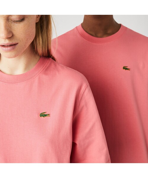 LACOSTE L!VE（ラコステライブ）の「LACOSTE L!VEメタルバッジTシャツ（Tシャツ/カットソー・メンズ・ホワイト/ダークブルー/ピンク・M/S/XS/L）」の6枚目の写真