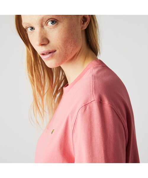 LACOSTE L!VE（ラコステライブ）の「LACOSTE L!VEメタルバッジTシャツ（Tシャツ/カットソー・メンズ・ホワイト/ダークブルー/ピンク・M/S/XS/L）」の10枚目の写真