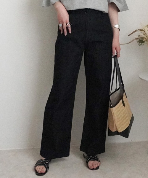 SELECT LEVERY（セレクトリベリー）の「リサイクルデニム 脚長ストレートパンツ（デニムパンツ・レディース・ライトブルー/ネイビー/ブルー/ダークグレー/ブラック/ケミカルウォッシュ・SMALL/MEDIUM/X-LARGE/LARGE）」の2枚目の写真