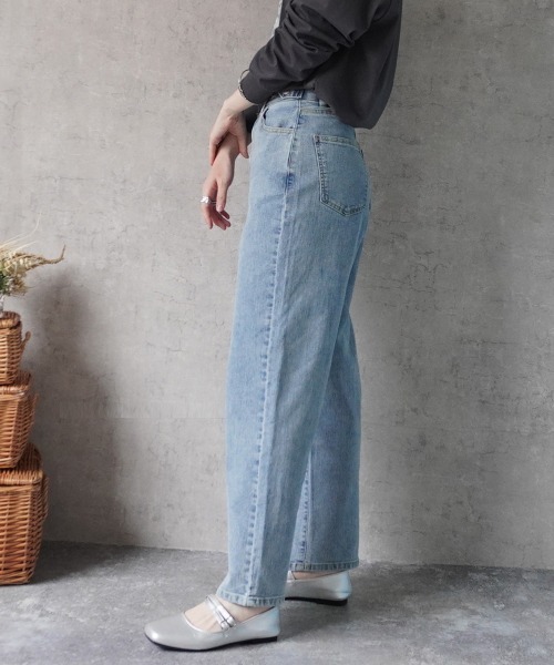 SELECT LEVERY（セレクトリベリー）の「リサイクルデニム 脚長ストレートパンツ（デニムパンツ・レディース・ライトブルー/ネイビー/ブルー/ダークグレー/ブラック/ケミカルウォッシュ・SMALL/MEDIUM/X-LARGE/LARGE）」の9枚目の写真