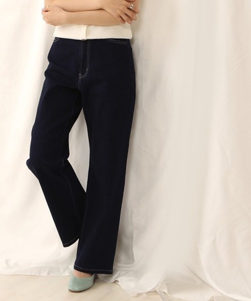 SELECT LEVERY（セレクトリベリー）の「リサイクルデニム 脚長ストレートパンツ（デニムパンツ・レディース・ライトブルー/ネイビー/ブルー/ダークグレー/ブラック/ケミカルウォッシュ・SMALL/MEDIUM/X-LARGE/LARGE）」の11枚目の写真