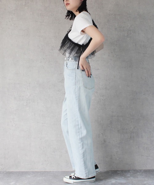 SELECT LEVERY（セレクトリベリー）の「リサイクルデニム 脚長ストレートパンツ（デニムパンツ・レディース・ライトブルー/ネイビー/ブルー/ダークグレー/ブラック/ケミカルウォッシュ・SMALL/MEDIUM/X-LARGE/LARGE）」の12枚目の写真