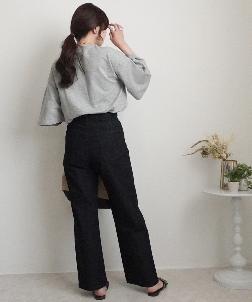 SELECT LEVERY（セレクトリベリー）の「リサイクルデニム 脚長ストレートパンツ（デニムパンツ・レディース・ライトブルー/ネイビー/ブルー/ダークグレー/ブラック/ケミカルウォッシュ・SMALL/MEDIUM/X-LARGE/LARGE）」の14枚目の写真