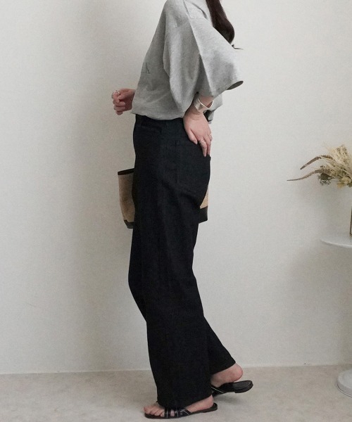 SELECT LEVERY（セレクトリベリー）の「リサイクルデニム 脚長ストレートパンツ（デニムパンツ・レディース・ライトブルー/ネイビー/ブルー/ダークグレー/ブラック/ケミカルウォッシュ・SMALL/MEDIUM/X-LARGE/LARGE）」の15枚目の写真