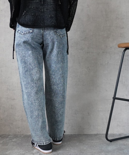 SELECT LEVERY（セレクトリベリー）の「リサイクルデニム 脚長ストレートパンツ（デニムパンツ・レディース・ライトブルー/ネイビー/ブルー/ダークグレー/ブラック/ケミカルウォッシュ・SMALL/MEDIUM/X-LARGE/LARGE）」の16枚目の写真