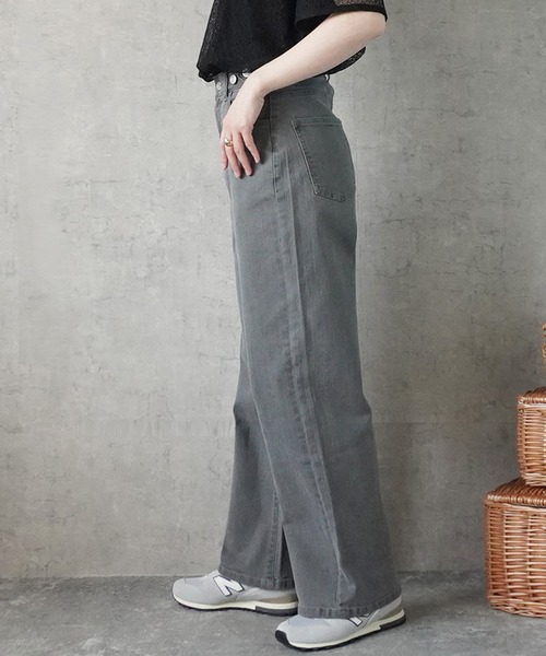 SELECT LEVERY（セレクトリベリー）の「リサイクルデニム 脚長ストレートパンツ（デニムパンツ・レディース・ライトブルー/ネイビー/ブルー/ダークグレー/ブラック/ケミカルウォッシュ・SMALL/MEDIUM/X-LARGE/LARGE）」の21枚目の写真
