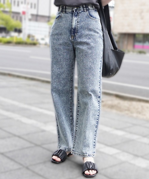 SELECT LEVERY（セレクトリベリー）の「リサイクルデニム 脚長ストレートパンツ（デニムパンツ・レディース・ライトブルー/ネイビー/ブルー/ダークグレー/ブラック/ケミカルウォッシュ・SMALL/MEDIUM/X-LARGE/LARGE）」の22枚目の写真