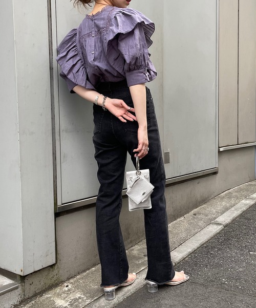 Chico(チコ)の「5分袖レース切替ボリューム刺繍ブラウス(シャツ/ブラウス・レディース・ホワイト/ブラック/パープル・FREE)」の20枚目の写真