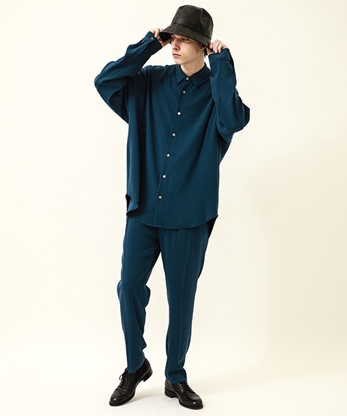 soe（ソーイ）の「【soe】STUDIOUS別注 GEORGETTE LOOSE SH（シャツ/ブラウス・メンズ・ブラック/ダークグリーン/ネイビー/ブラウン/ブルー/アイボリー・0/1）」の9枚目の写真