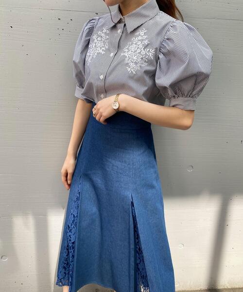 INGNI（イング）の「ボリュームスリーブ刺繍／ブラウス（シャツ/ブラウス・レディース・ブルー系その他/ブラック系その他3/ホワイト系その他2/ブルー/オフホワイト/ミント・M）」の19枚目の写真