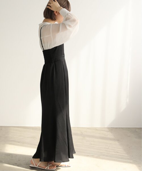 RAY CASSIN（レイカズン）の「マーメイドフィットキャミワンピース（ワンピース・レディース・ブラック/パープル/ライトカーキ・FREE）」の4枚目の写真