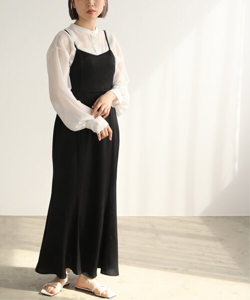 RAY CASSIN（レイカズン）の「マーメイドフィットキャミワンピース（ワンピース・レディース・ブラック/パープル/ライトカーキ・FREE）」の5枚目の写真