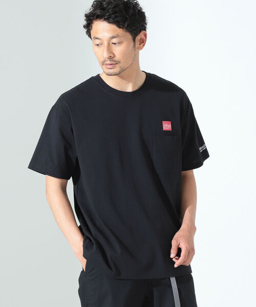 B:MING by BEAMS(ビーミングバイビームス)の「Manhattan Portage / ポケット付き ロゴクルーネックTシャツ(Tシャツ/カットソー・メンズ・ホワイト/ブラック/サックスブルー・SMALL/MEDIUM/LARGE)」の3枚目の写真