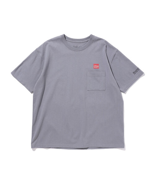 B:MING by BEAMS(ビーミングバイビームス)の「Manhattan Portage / ポケット付き ロゴクルーネックTシャツ(Tシャツ/カットソー・メンズ・ホワイト/ブラック/サックスブルー・SMALL/MEDIUM/LARGE)」の8枚目の写真