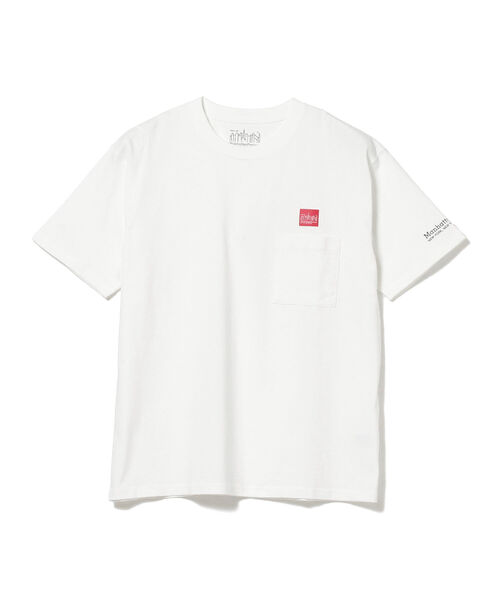 B:MING by BEAMS(ビーミングバイビームス)の「Manhattan Portage / ポケット付き ロゴクルーネックTシャツ(Tシャツ/カットソー・メンズ・ホワイト/ブラック/サックスブルー・SMALL/MEDIUM/LARGE)」の15枚目の写真