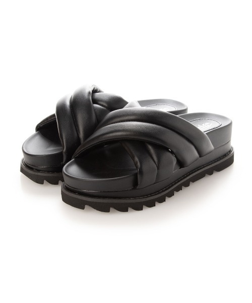 Realta（レアルタ）の「Realta(レアルタ) もこもこベルトクロス サンダル（サンダル・レディース・ホワイト/ブラック/ブラック系その他・M/L/S/LL）」の6枚目の写真