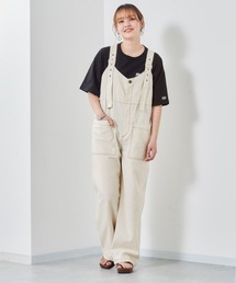 リネンミックス　ステッチサロペット