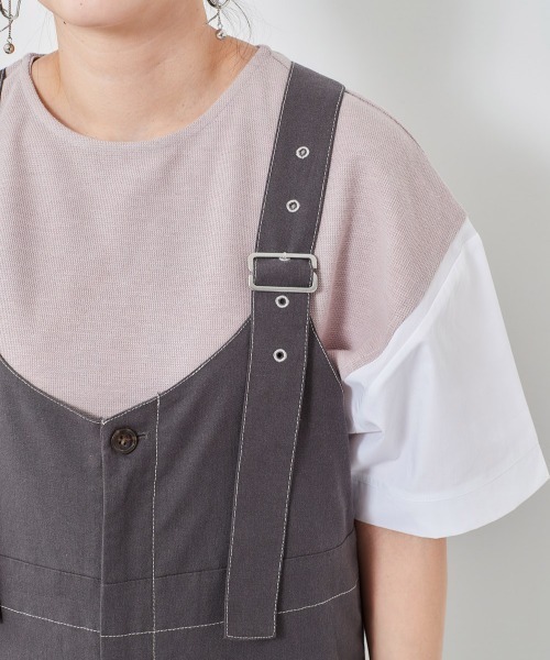 cepo（セポ）の「リネンミックス　ステッチサロペット（サロペット/オーバーオール・レディース・チャコールグレー/オフホワイト・M）」の11枚目の写真