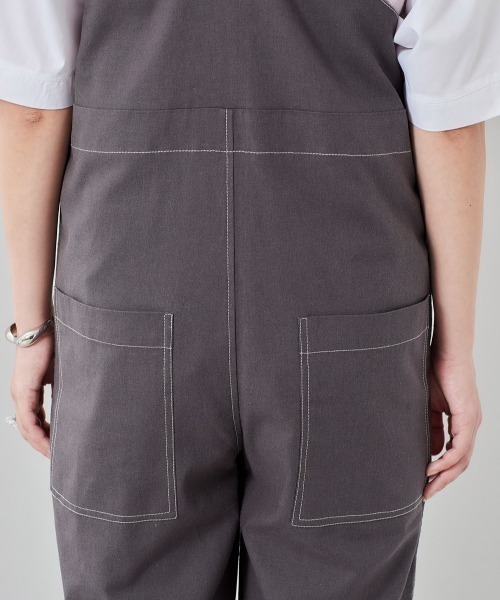 cepo（セポ）の「リネンミックス　ステッチサロペット（サロペット/オーバーオール・レディース・チャコールグレー/オフホワイト・M）」の8枚目の写真