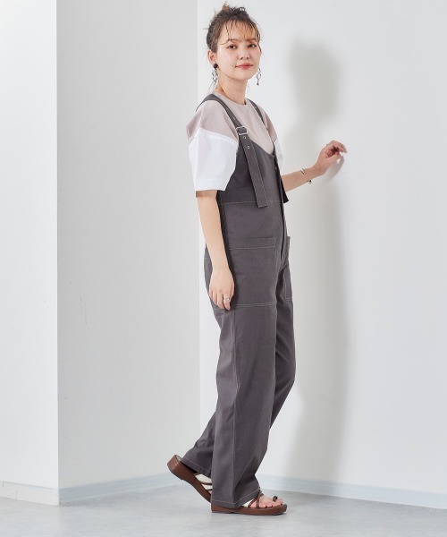 cepo（セポ）の「リネンミックス　ステッチサロペット（サロペット/オーバーオール・レディース・チャコールグレー/オフホワイト・M）」の13枚目の写真