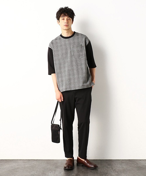 COMME　CA COMMUNE（コムサコミューン）の「グレンチェック　ダブルポケット　ビッグTシャツ（Tシャツ/カットソー・メンズ・チェック・MEDIUM/LARGE）」の8枚目の写真