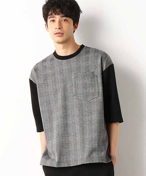 COMME　CA COMMUNE（コムサコミューン）の「グレンチェック　ダブルポケット　ビッグTシャツ（Tシャツ/カットソー・メンズ・チェック・MEDIUM/LARGE）」の5枚目の写真