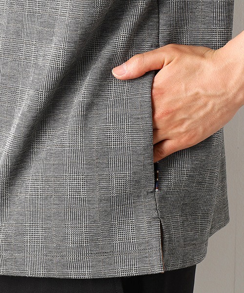 COMME　CA COMMUNE（コムサコミューン）の「グレンチェック　ダブルポケット　ビッグTシャツ（Tシャツ/カットソー・メンズ・チェック・MEDIUM/LARGE）」の4枚目の写真