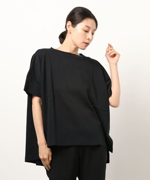 earth music&ecology（アースミュージックアンドエコロジー）の「スムースポンチョ風Tシャツ ＊（Tシャツ/カットソー・レディース・ブラック/グレイッシュベージュ/ピンク/オフホワイト/チャコールグレー/ミント・FREE）」の12枚目の写真