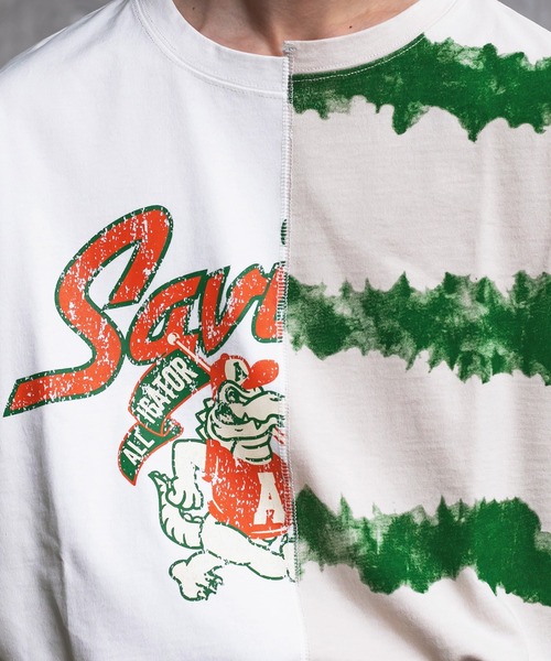 Perushu（ペルーシュ）の「リメイクカレッジボーダーTシャツ（Tシャツ/カットソー・メンズ・ブラック/レッド/ホワイト・LARGE/MEDIUM）」の14枚目の写真