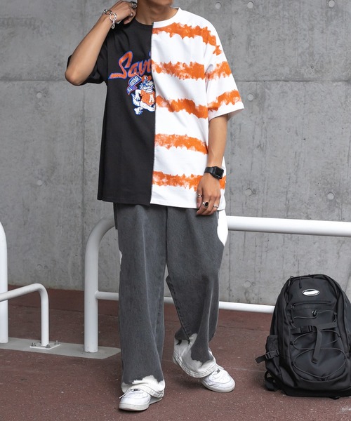 Perushu（ペルーシュ）の「リメイクカレッジボーダーTシャツ（Tシャツ/カットソー・メンズ・ブラック/レッド/ホワイト・LARGE/MEDIUM）」の15枚目の写真