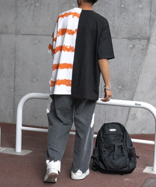 Perushu（ペルーシュ）の「リメイクカレッジボーダーTシャツ（Tシャツ/カットソー・メンズ・ブラック/レッド/ホワイト・LARGE/MEDIUM）」の17枚目の写真