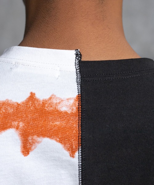 Perushu（ペルーシュ）の「リメイクカレッジボーダーTシャツ（Tシャツ/カットソー・メンズ・ブラック/レッド/ホワイト・LARGE/MEDIUM）」の20枚目の写真