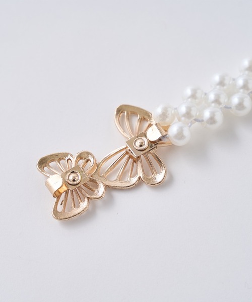 one after another NICE CLAUP（ワンアフターアナザーナイスクラップ）の「モチーフ付きパールベルト（ベルト・レディース・ホワイト/ゴールド・ONE SIZE）」の6枚目の写真