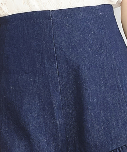 TITTY&CO.（ティティーアンドコー）の「ダブルフリルデニムパンツ（デニムパンツ・レディース・オフホワイト/インディゴブルー・SMALL/MEDIUM）」の6枚目の写真