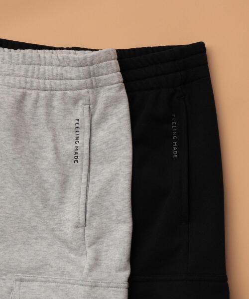 FEELING MADE（フィーリングメイド）の「FEELING MADE エアリースウェット ミリタリー カーゴパンツ（スウェットパンツ・メンズ・ライトグレー/ブラック・MEDIUM/SMALL/LARGE）」の22枚目の写真