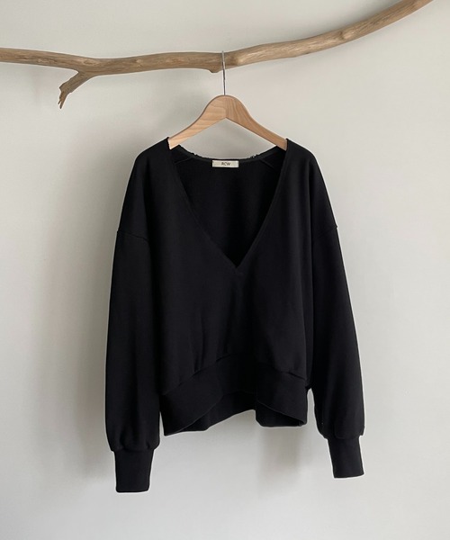 CANAL JEAN（キャナルジーン）の「RED CHOP WORKS(レッドチョップワークス) Vネックスウェット（スウェット・レディース・ブラック/グレー・38）」の5枚目の写真