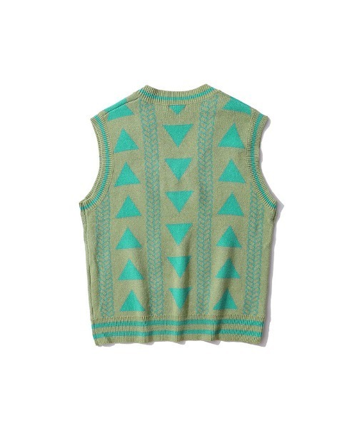 HOOK（フック）の「【HOOK】古着風レトロ柄・幾何学模様・レオパード配色ベスト（ベスト・メンズ・C/H/I/F/K/E/A/B/L/J/G/D・M/L/XL）」の21枚目の写真