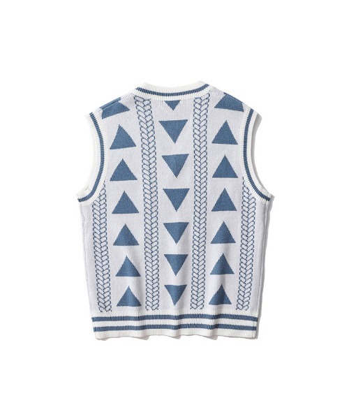 HOOK（フック）の「【HOOK】古着風レトロ柄・幾何学模様・レオパード配色ベスト（ベスト・メンズ・C/H/I/F/K/E/A/B/L/J/G/D・M/L/XL）」の13枚目の写真