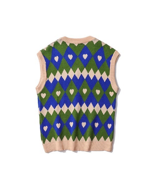 HOOK（フック）の「【HOOK】古着風レトロ柄・幾何学模様・レオパード配色ベスト（ベスト・メンズ・C/H/I/F/K/E/A/B/L/J/G/D・M/L/XL）」の14枚目の写真