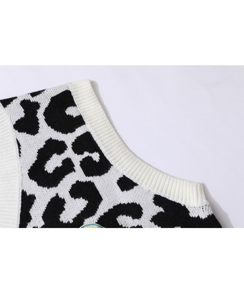 HOOK（フック）の「【HOOK】古着風レトロ柄・幾何学模様・レオパード配色ベスト（ベスト・メンズ・C/H/I/F/K/E/A/B/L/J/G/D・M/L/XL）」の16枚目の写真