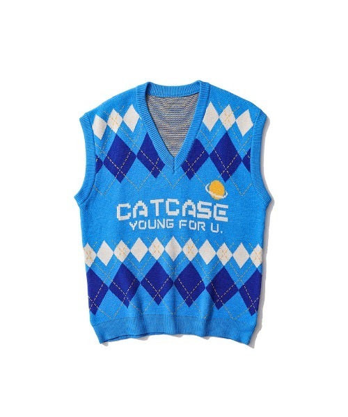 HOOK（フック）の「【HOOK】古着風レトロ柄・幾何学模様・レオパード配色ベスト（ベスト・メンズ・C/H/I/F/K/E/A/B/L/J/G/D・M/L/XL）」の18枚目の写真