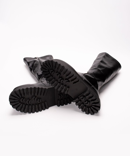 SVEC（シュベック）の「チャンキーソール ストレッチ ロングブーツ / インサイドジップ（ブーツ・レディース・ブラック・36/38/39/37/35/40）」の8枚目の写真