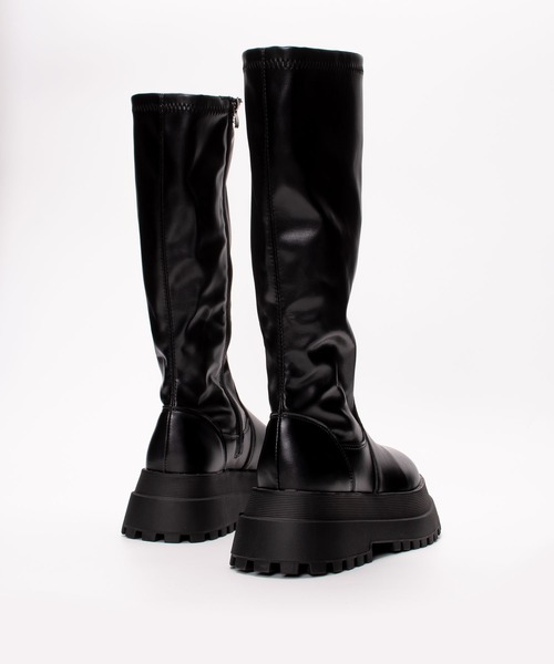 SVEC（シュベック）の「チャンキーソール ストレッチ ロングブーツ / インサイドジップ（ブーツ・レディース・ブラック・36/38/39/37/35/40）」の6枚目の写真